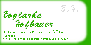 boglarka hofbauer business card